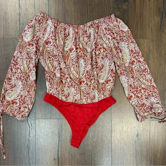 KORI Red Spice Bodysuit SZ LG - Picture 4 of 5